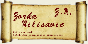 Zorka Milisavić vizit kartica